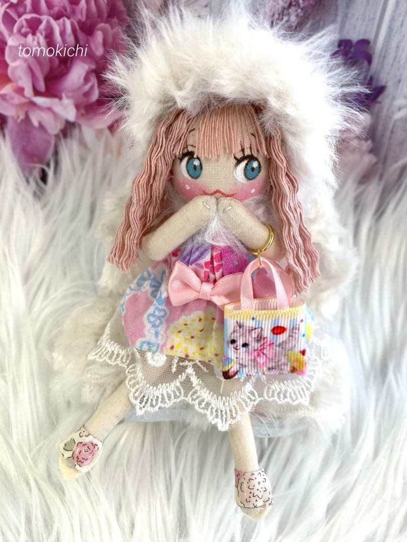 くみっきーさん専用　ファー帽子　ドールチャーム　ハンドメイド　カントリードール