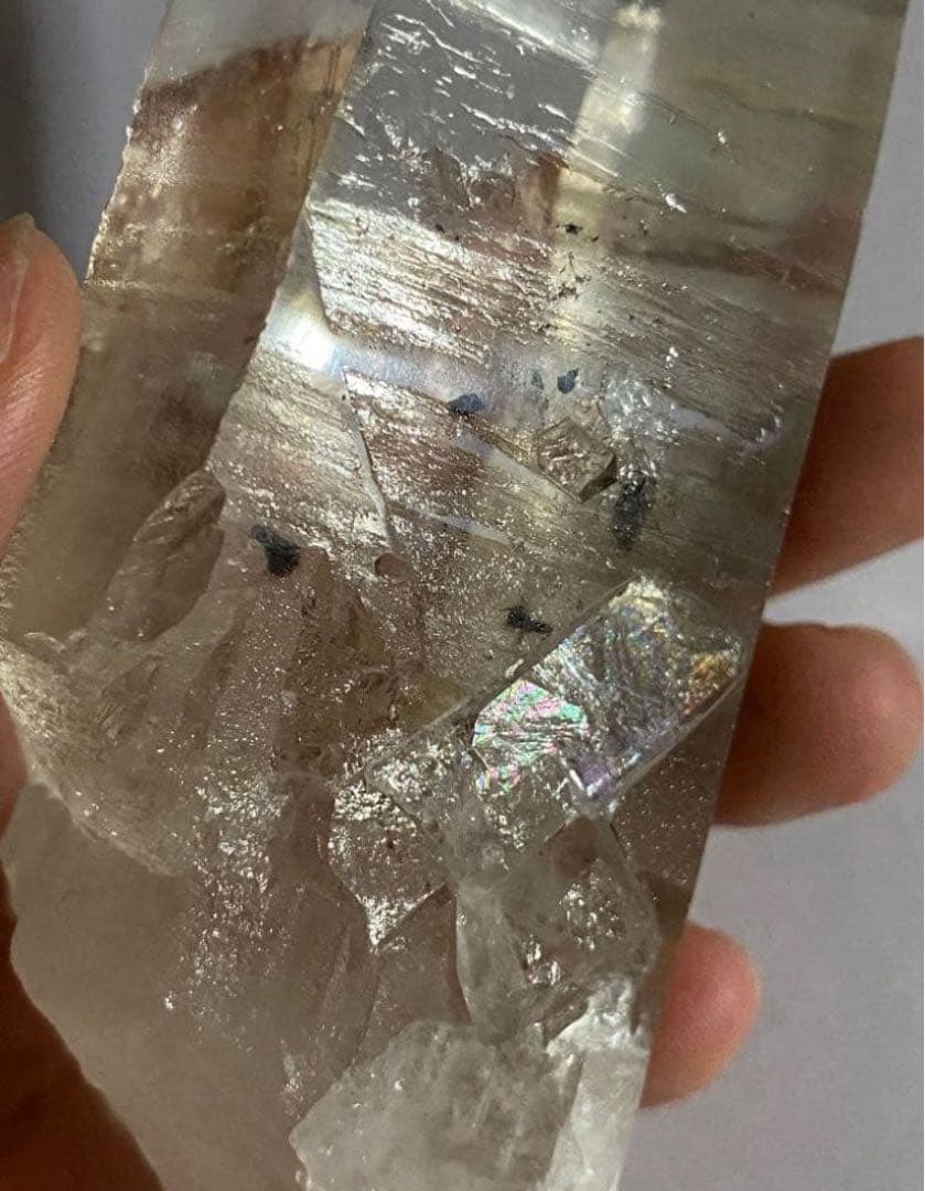 天然石　レムリアン　ライトスモーキークォーツ　水晶　原石　ポイント　ツーソン