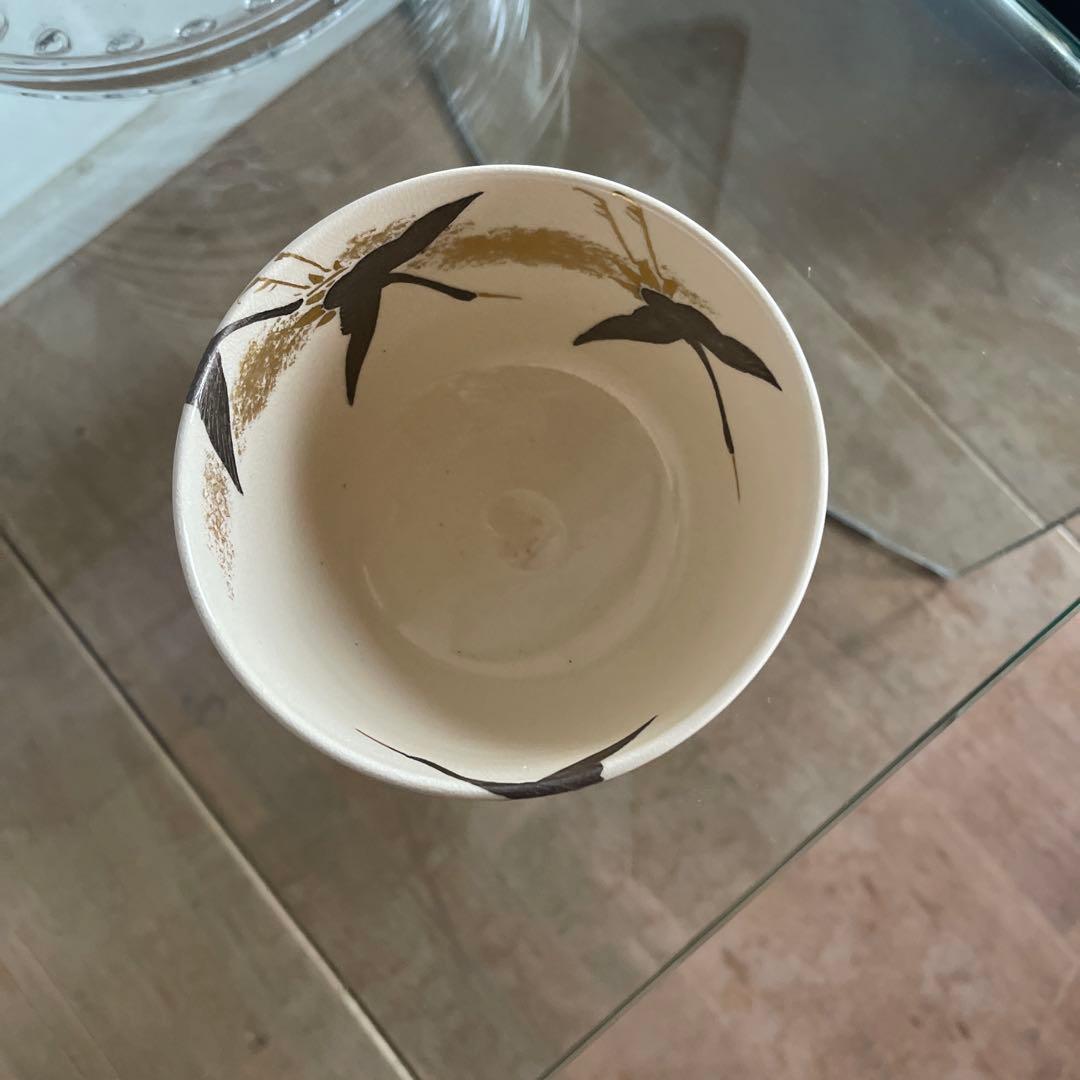 鳥柄茶碗と木箱セット