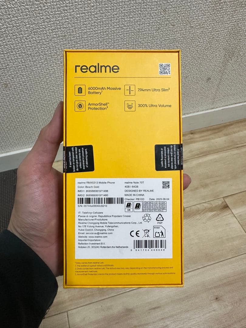 Realme note 70T ゴルード 4+64GB 2台セット