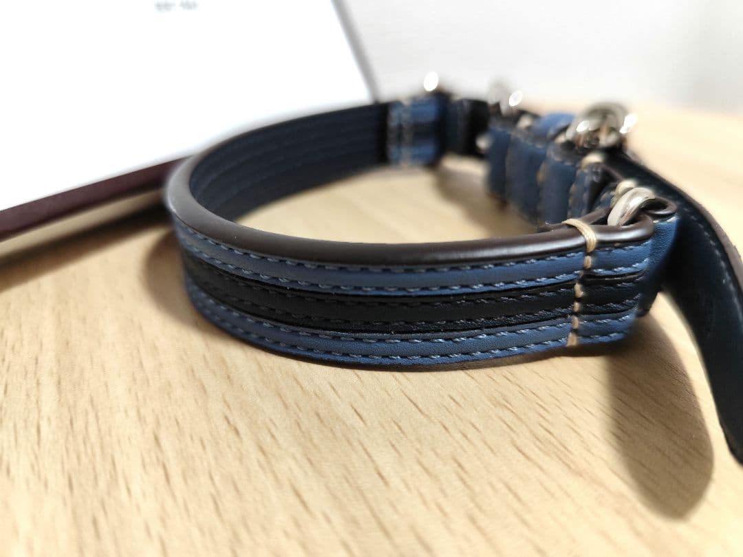 美品✨️　COACH　コーチ　犬　首輪　ブルー　青　レザー　S　海外モデル