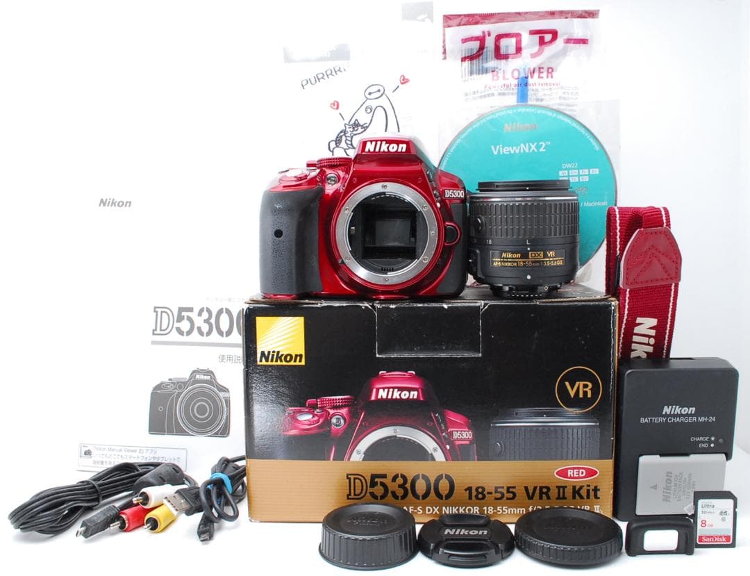 【箱付き・新品級ショット数】Nikon D5300　WiFi　スマホ転送　レッド