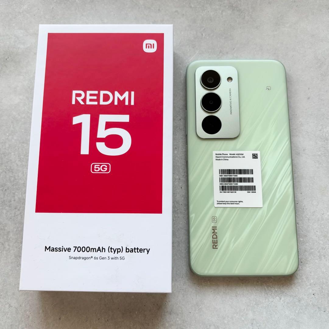 【softbank】REDMI 15 5G リップルグリーン 128GB