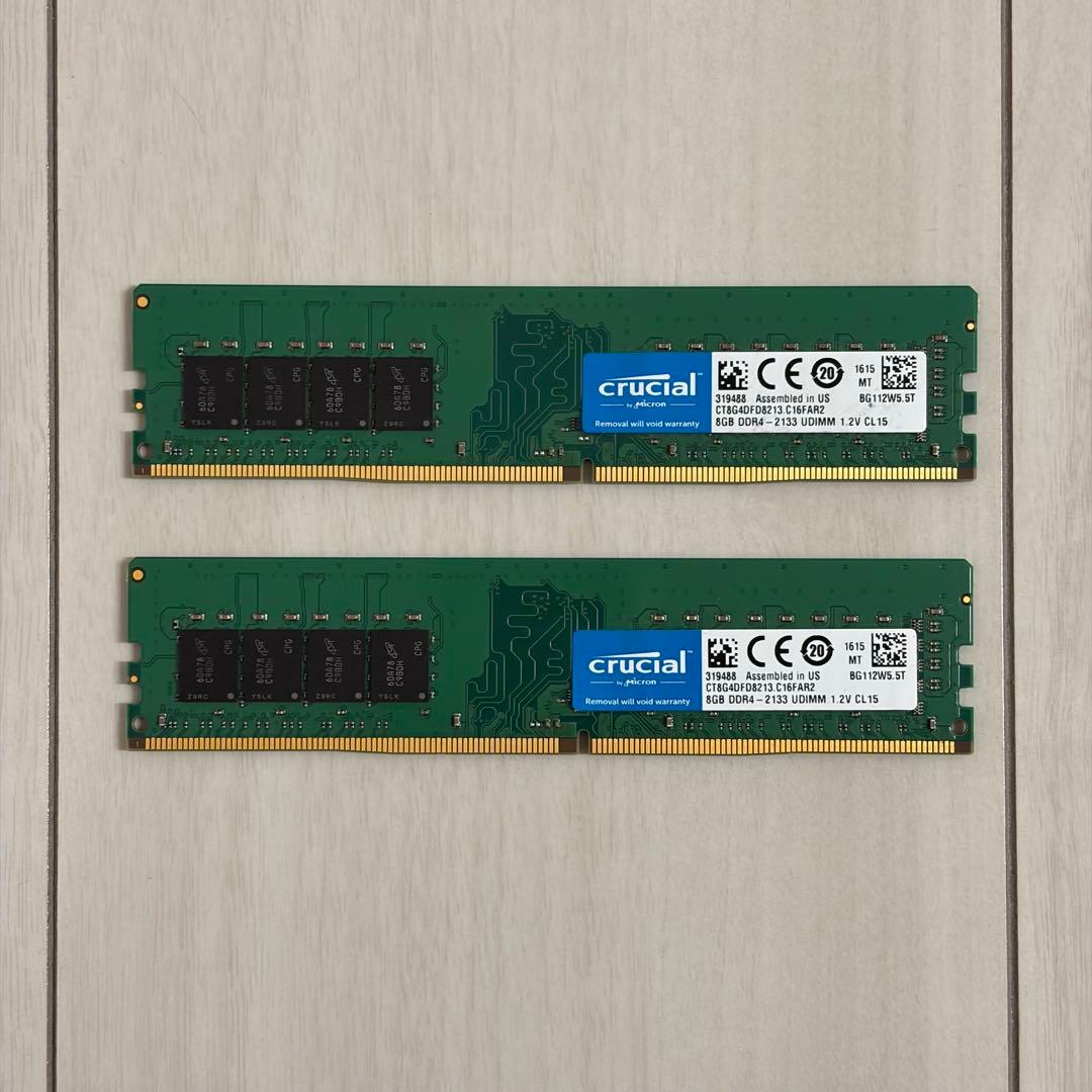 Crucial 16GB (8GB x 2) DDR4 メモリ