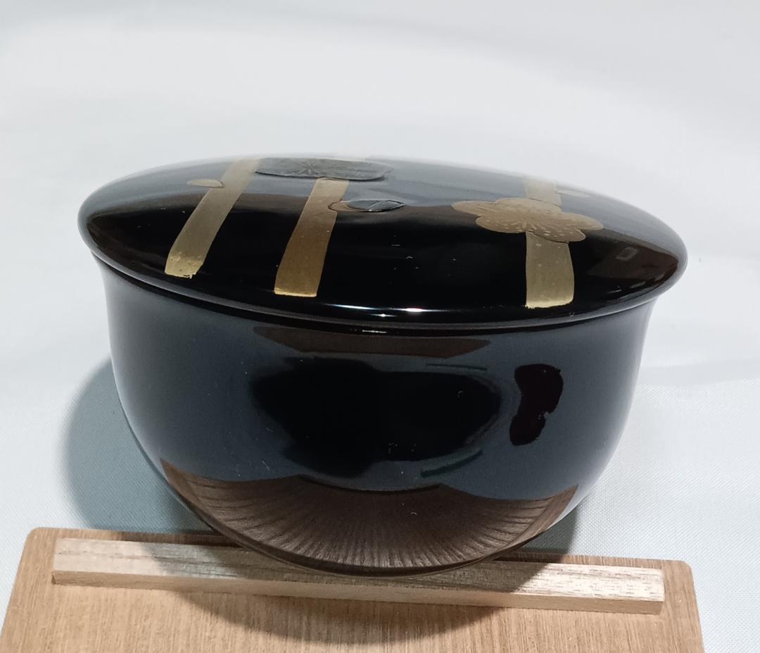 茶道具　輪島塗　岡本陽斎作　春秋棗　螺鈿細工　替蓋菊蓋付　超美品！！