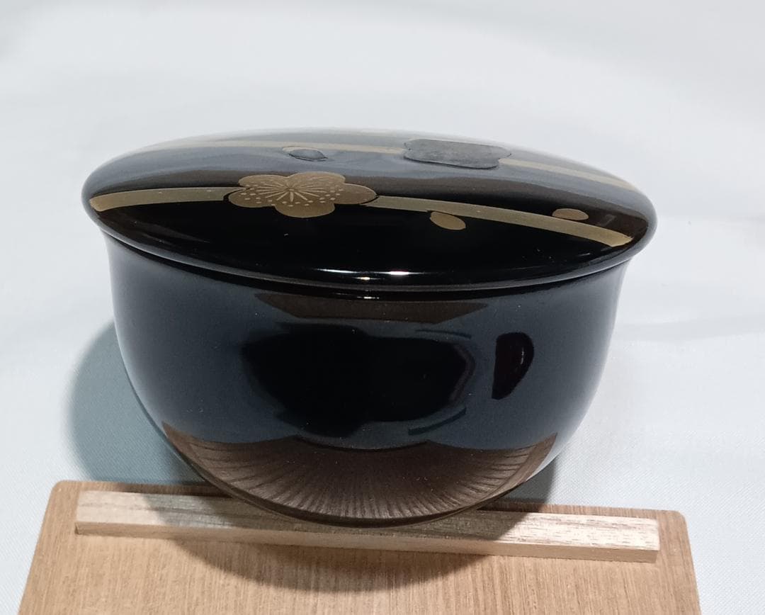 茶道具　輪島塗　岡本陽斎作　春秋棗　螺鈿細工　替蓋菊蓋付　超美品！！