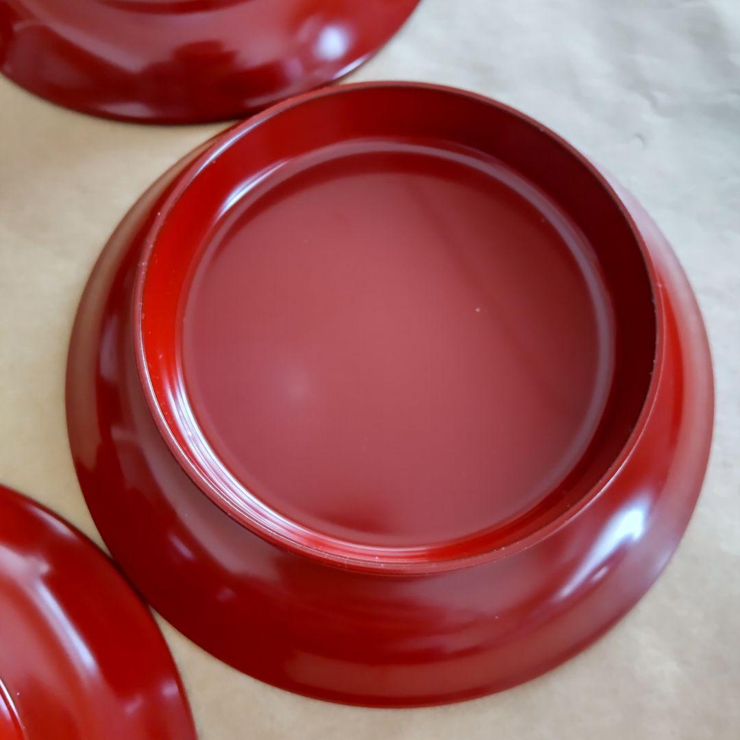 ✨越前塗 椿皿 光琳堂 漆器 5枚セット 朱色 菓子器 銘々皿
