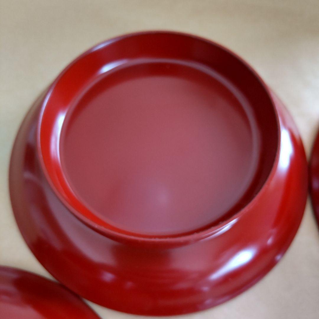 ✨越前塗 椿皿 光琳堂 漆器 5枚セット 朱色 菓子器 銘々皿