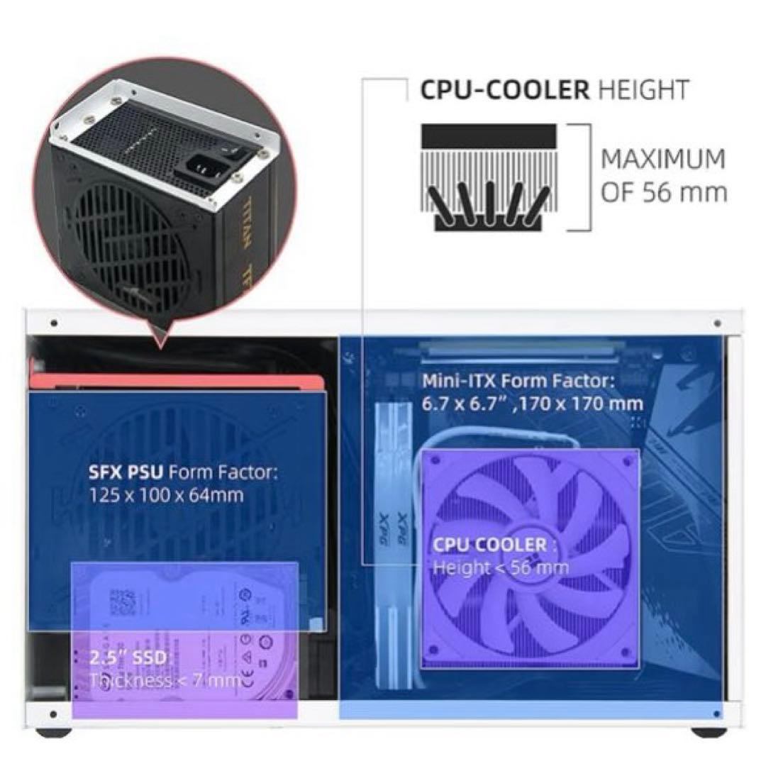 SGPC K49 Mini-ITX ケース 7L 小型　ケース 自作PC