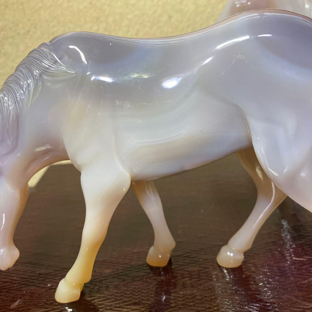 中国古玩　玉製馬の置物2体セット