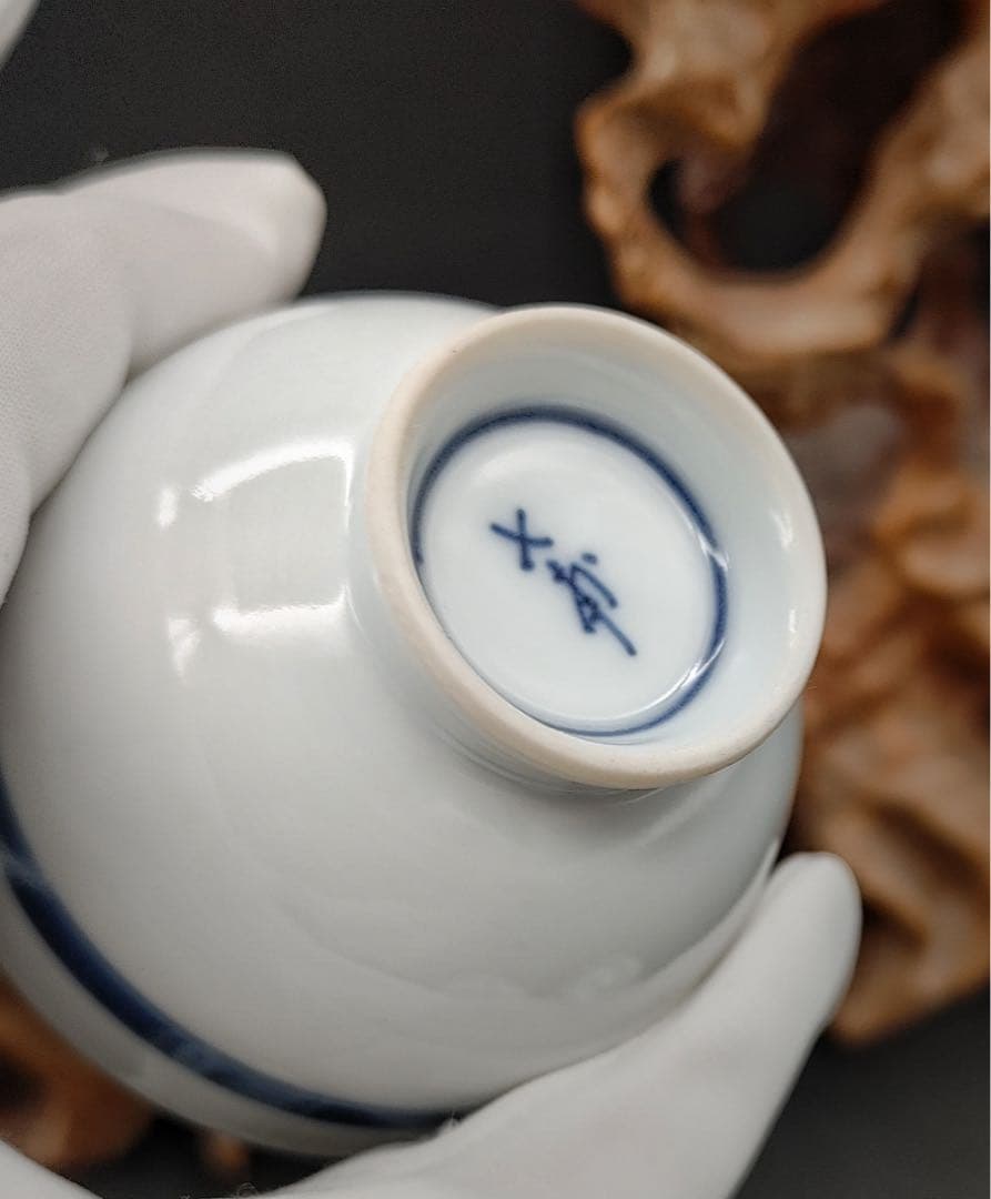 煎茶道具 京焼 染付 平安七甫作 茶器 5客 茶道具