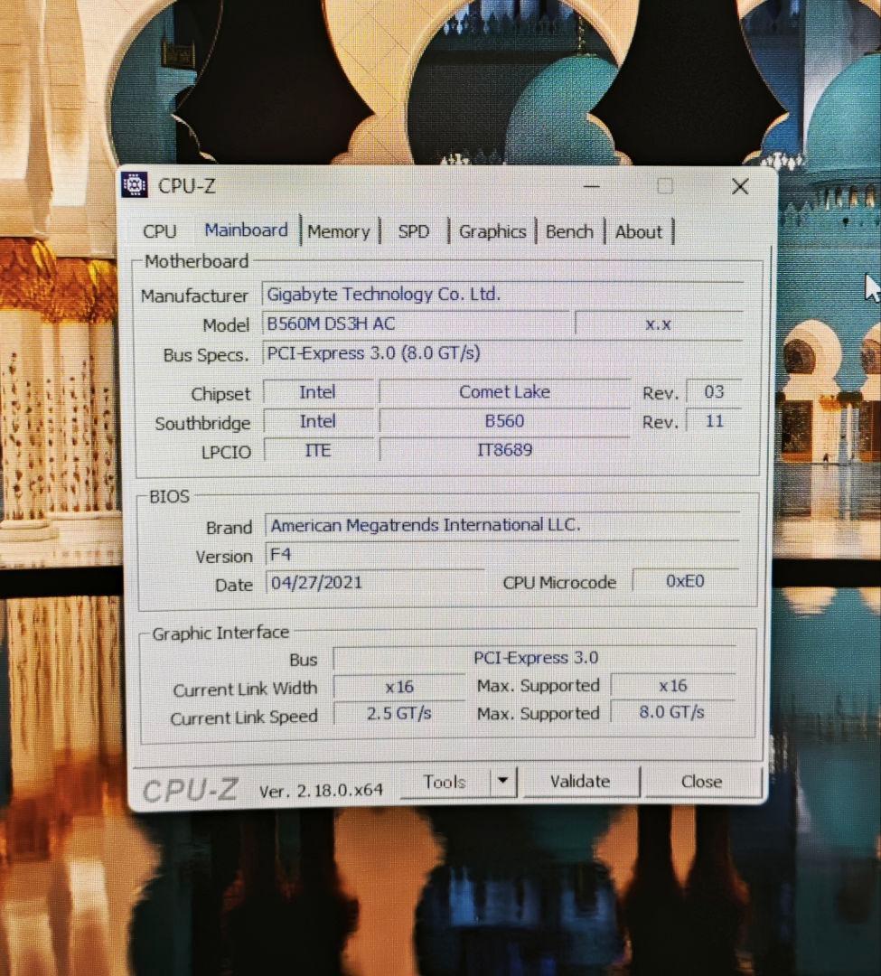 GigabyteB560M DS3H+Core i3-10105F 動作確認済み