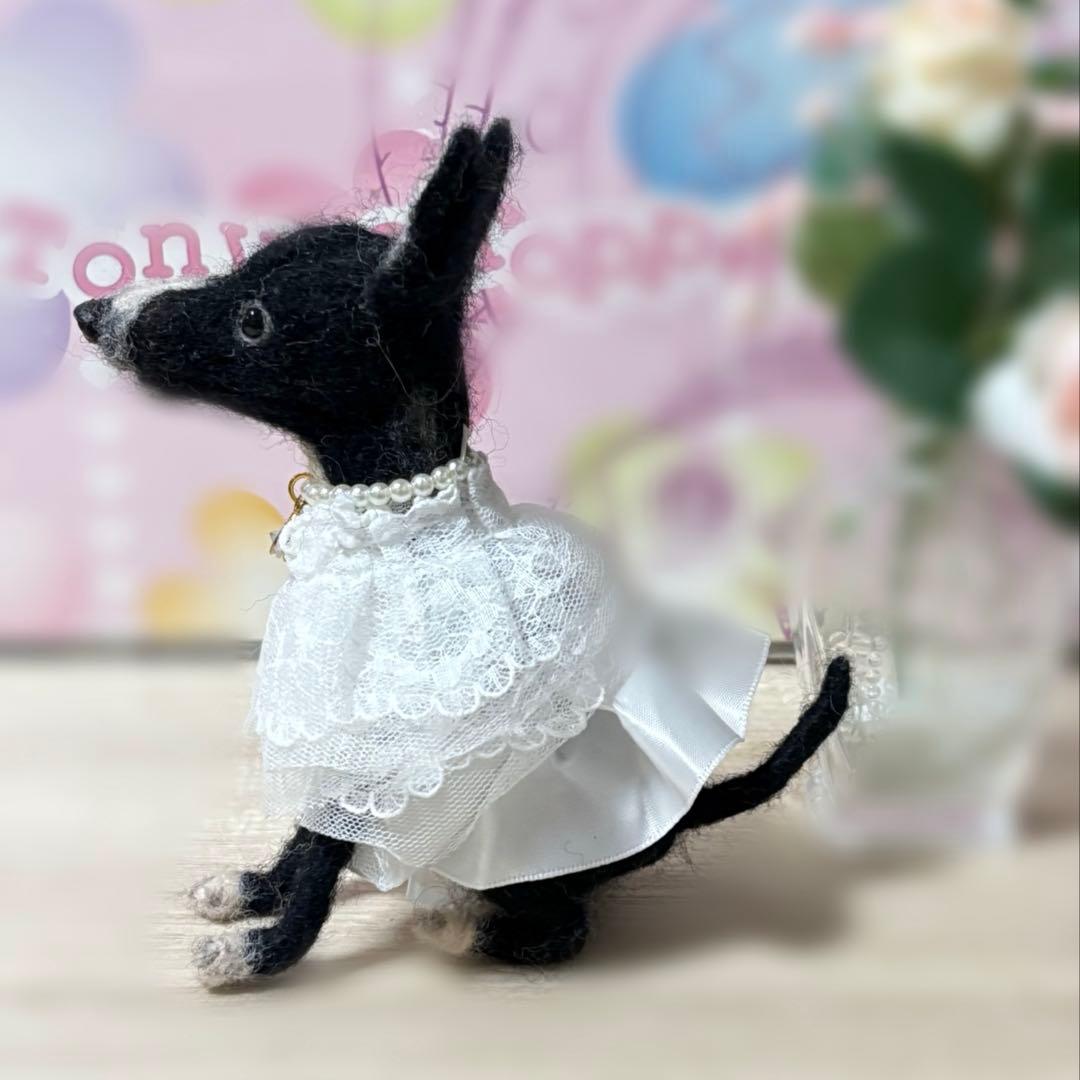 ウェディング ウェルカムドール イタグレ 羊毛フェルト ハンドメイド