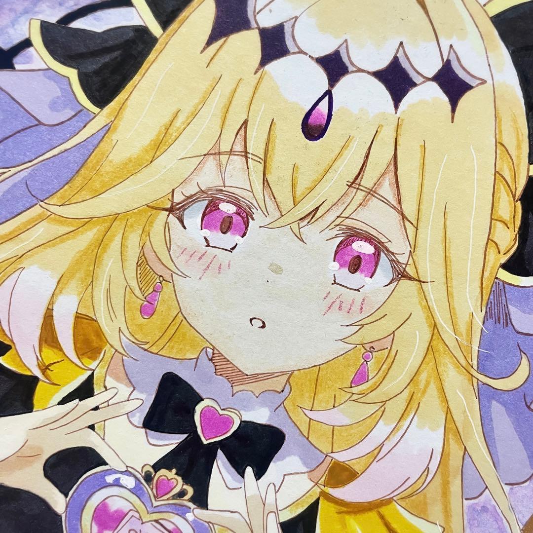 マ*ン様 手描きファンアート 一点物 原画 色紙
