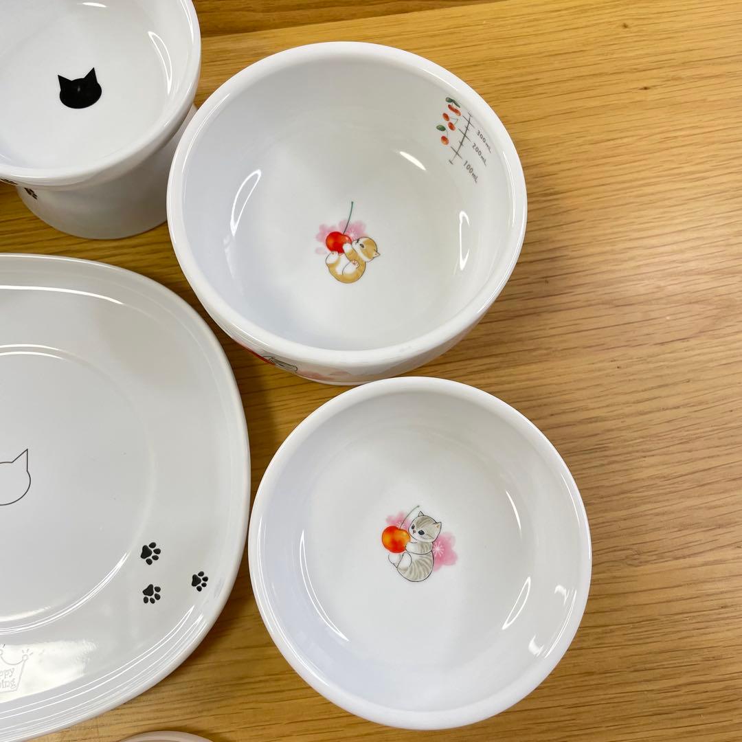 猫壱 フードボウル＆ウォーターボウル&食器トレーセット モフサンド レギュラー