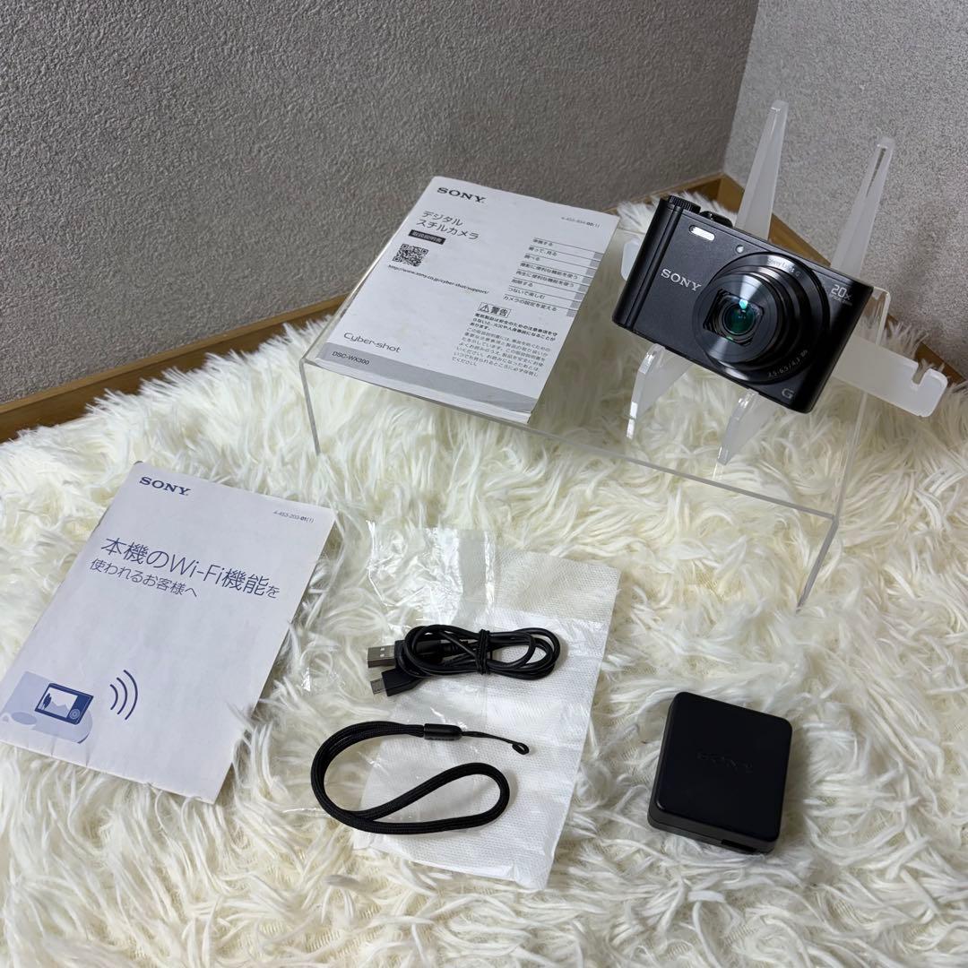 【美品】SONY ソニー DSC-WX300 ブラック デジカメ WiFi対応