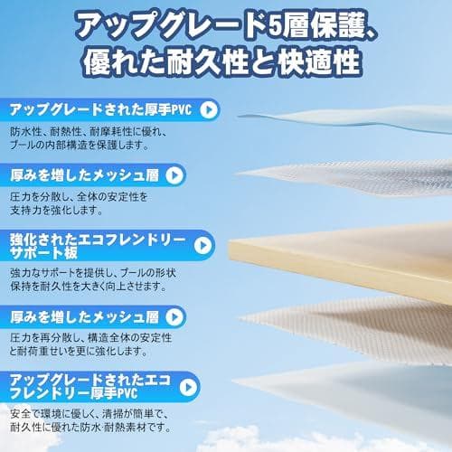 DoubleTT 2024 非膨張式プール プール ビニール 水遊び 空気入れm