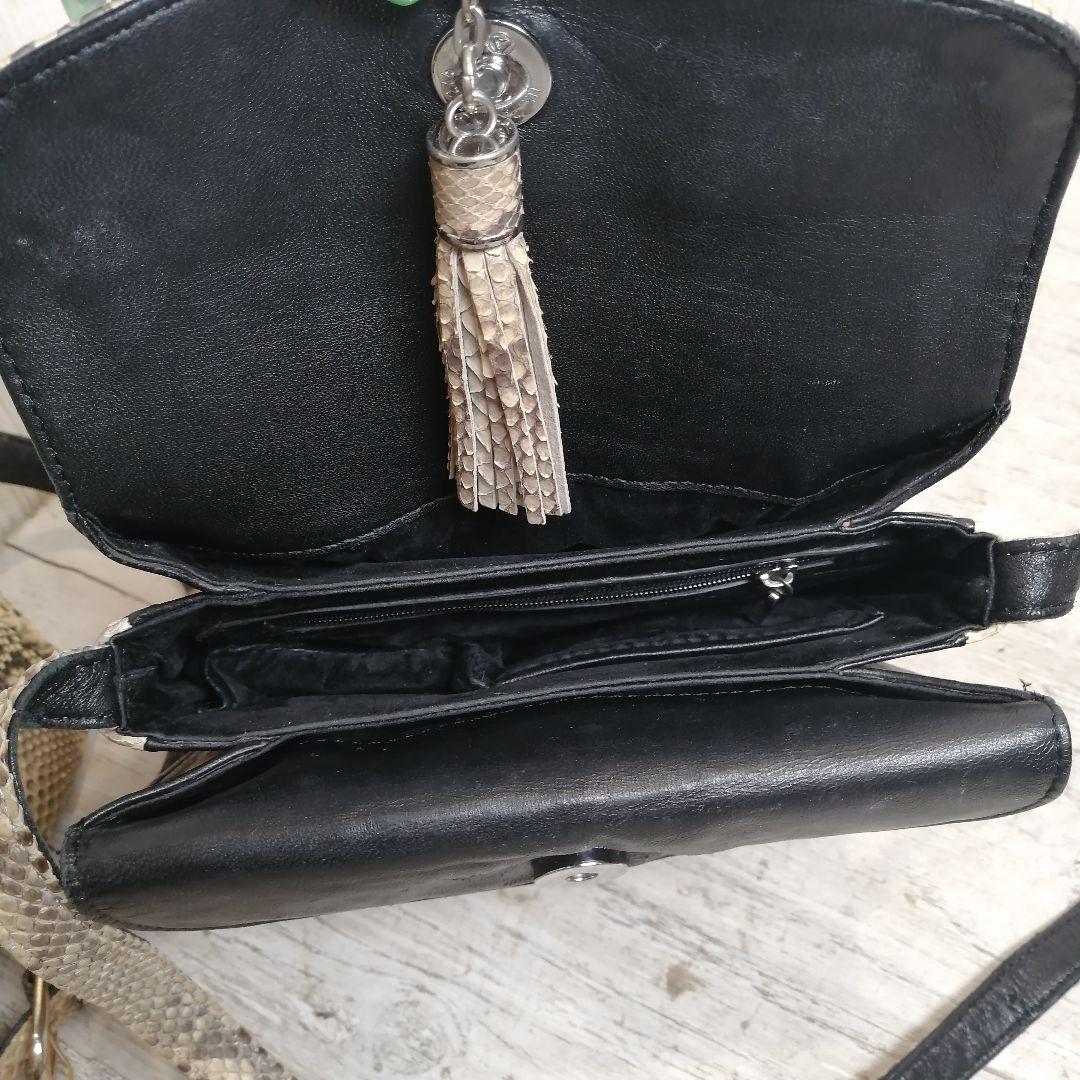 i♡【2個】 PYTHON SKIN 蛇皮 パイソンレザー ショルダーバッグ