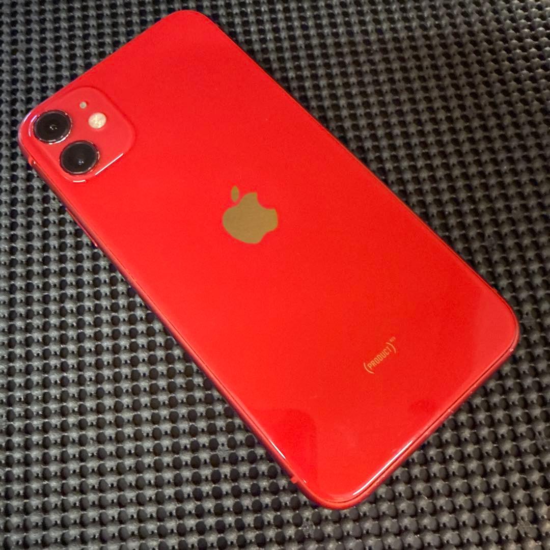 iPhone 11 128GB レッド SIMフリー バッテリー最大容量100%