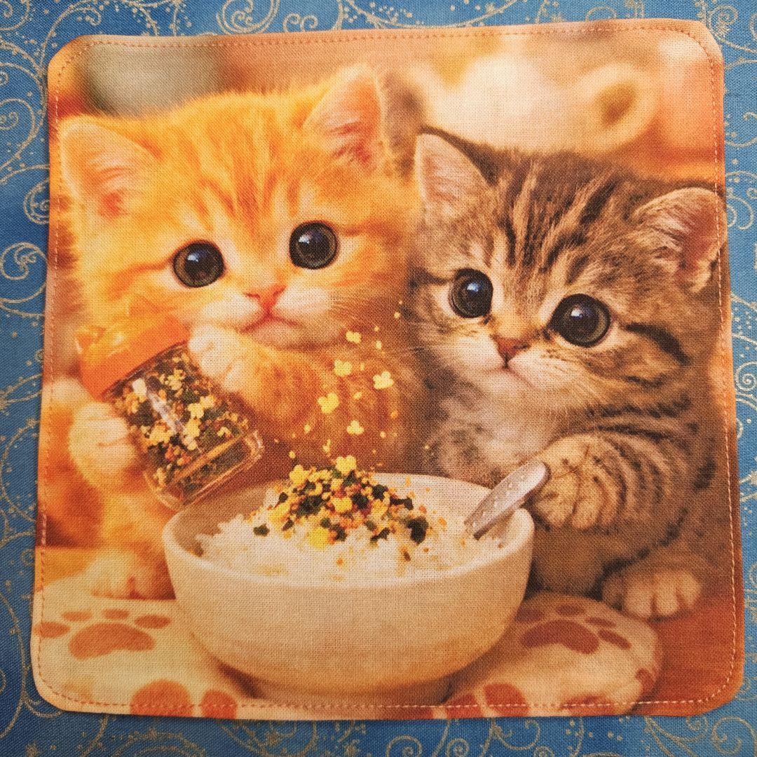 まるみ　ハンカチ　ねこちゃん柄ハンドメイド　2/25