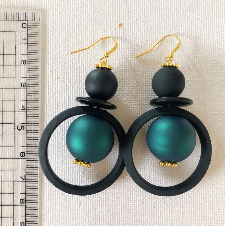 クリスマス♡マットリングとグリーンマットのフープピアス／イヤリング