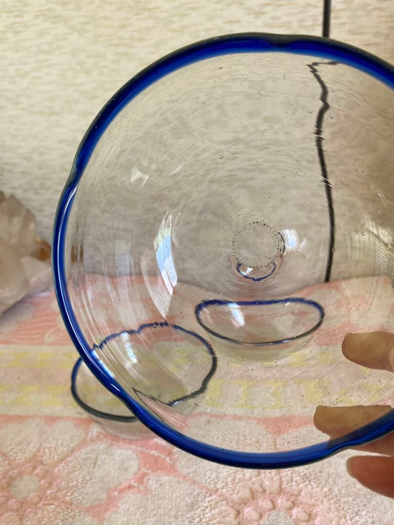 吹きガラス　ボウル　3個　かき氷皿　手作り