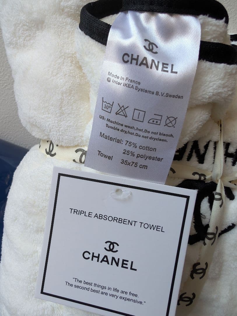 新品 CHANEL/シャネル バスタオル＆フェイスタオル 2枚セット