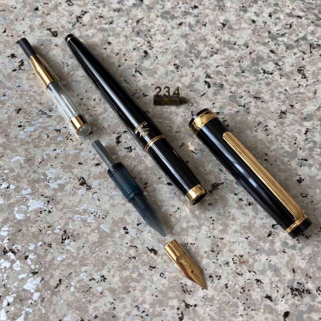 #234 オーバーホール済み 万年筆 プラチナ PLATINUM ロング 18k