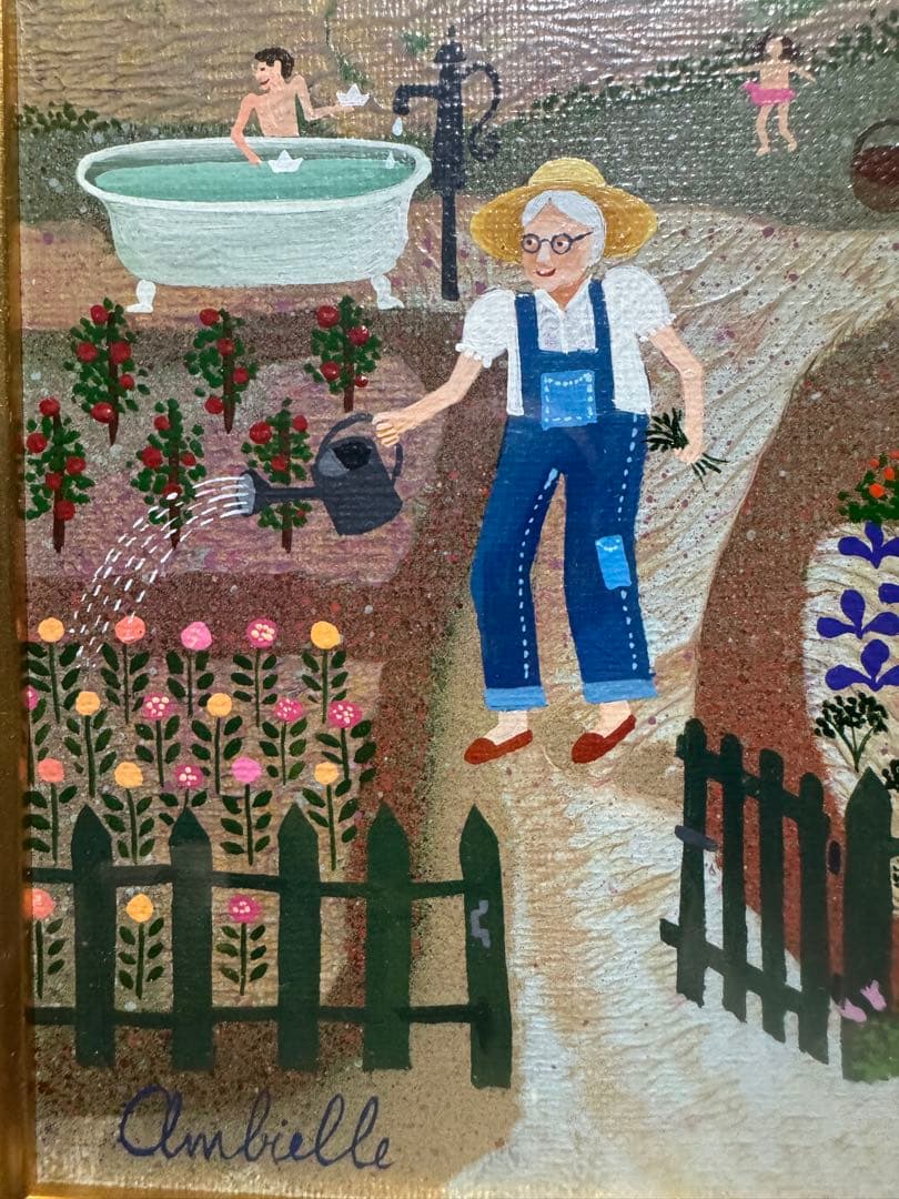 アンビエール　油絵　1点もの　希少な80年代の作品　コレクターもの　真作