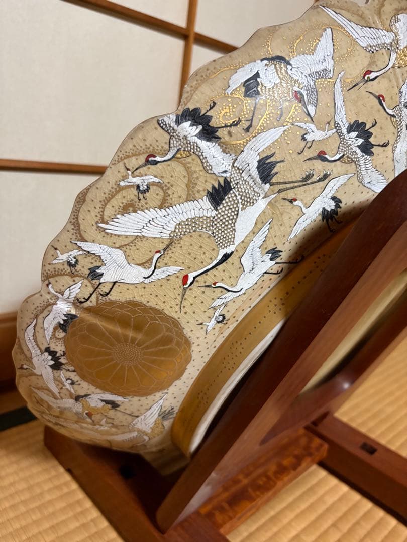 飾皿　木製の皿立て付き！