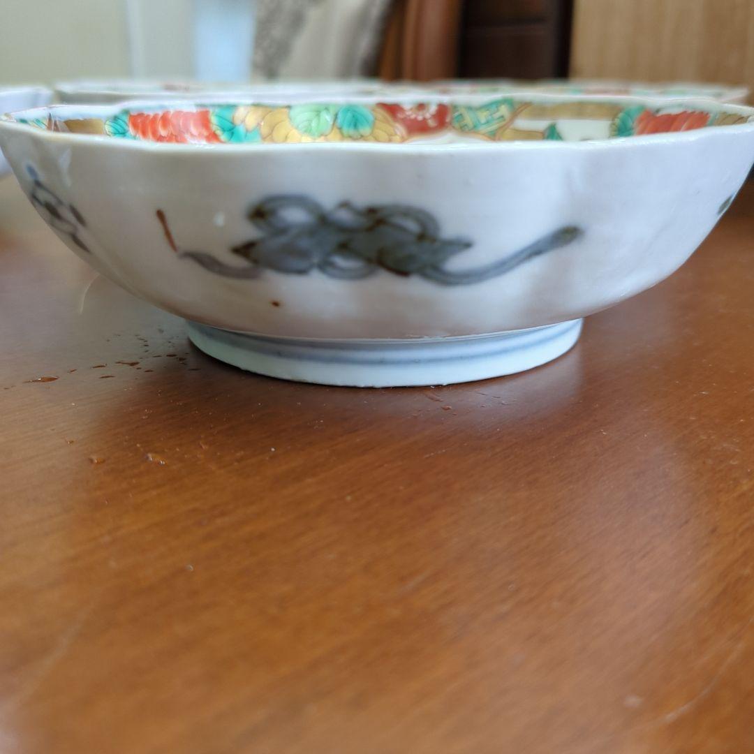 骨董　伊万里　色絵　金彩　器　なます皿　皿　花尽くし　5枚〜