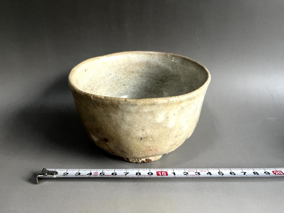 茶碗■魂の宿る割高台 古萩時代物小服茶碗 貫入の極み 萩の七化け 江戸期 骨董■