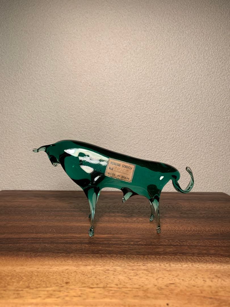 Gordiola社 雄牛 オブジェ 吹きガラス スペイン製 60s 70s