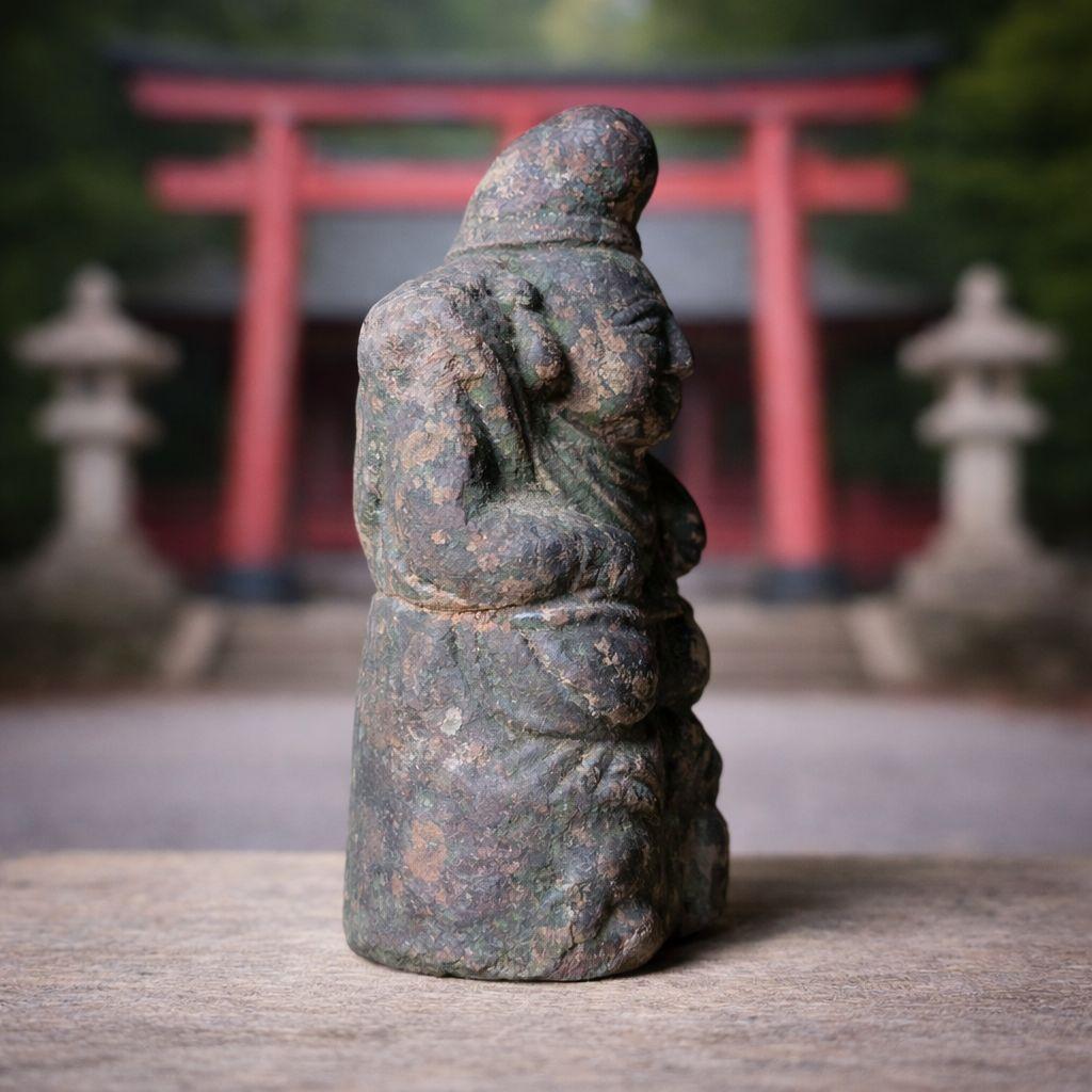 【縁起物】某神社から出土された「大黒天」素焼き│　出土品