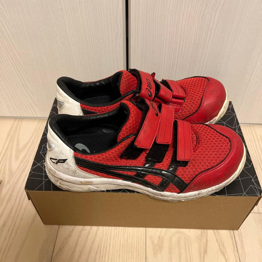 MQPRO1089  asics レッド 安全靴 ベルクロ