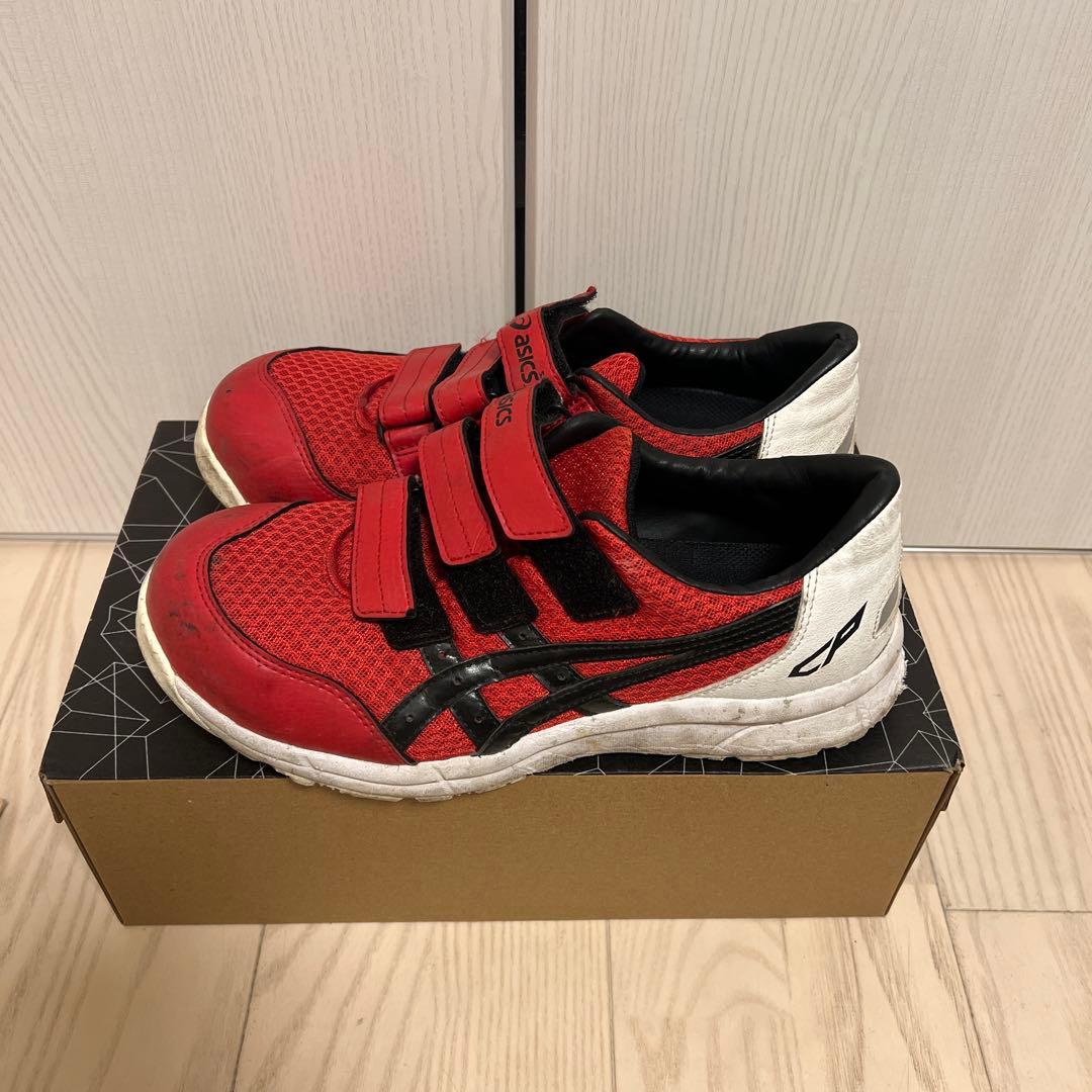 MQPRO1089  asics レッド 安全靴 ベルクロ