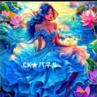 激レア美しい女性と蓮の花パネル生地　ハンドメイド