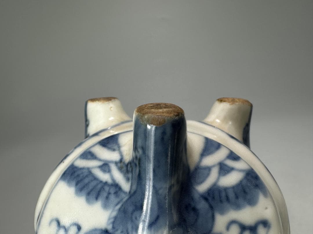 中国美術　明朝　明時代　青花麒麟文香炉　染付香炉　古物保証　時代物　時代供箱