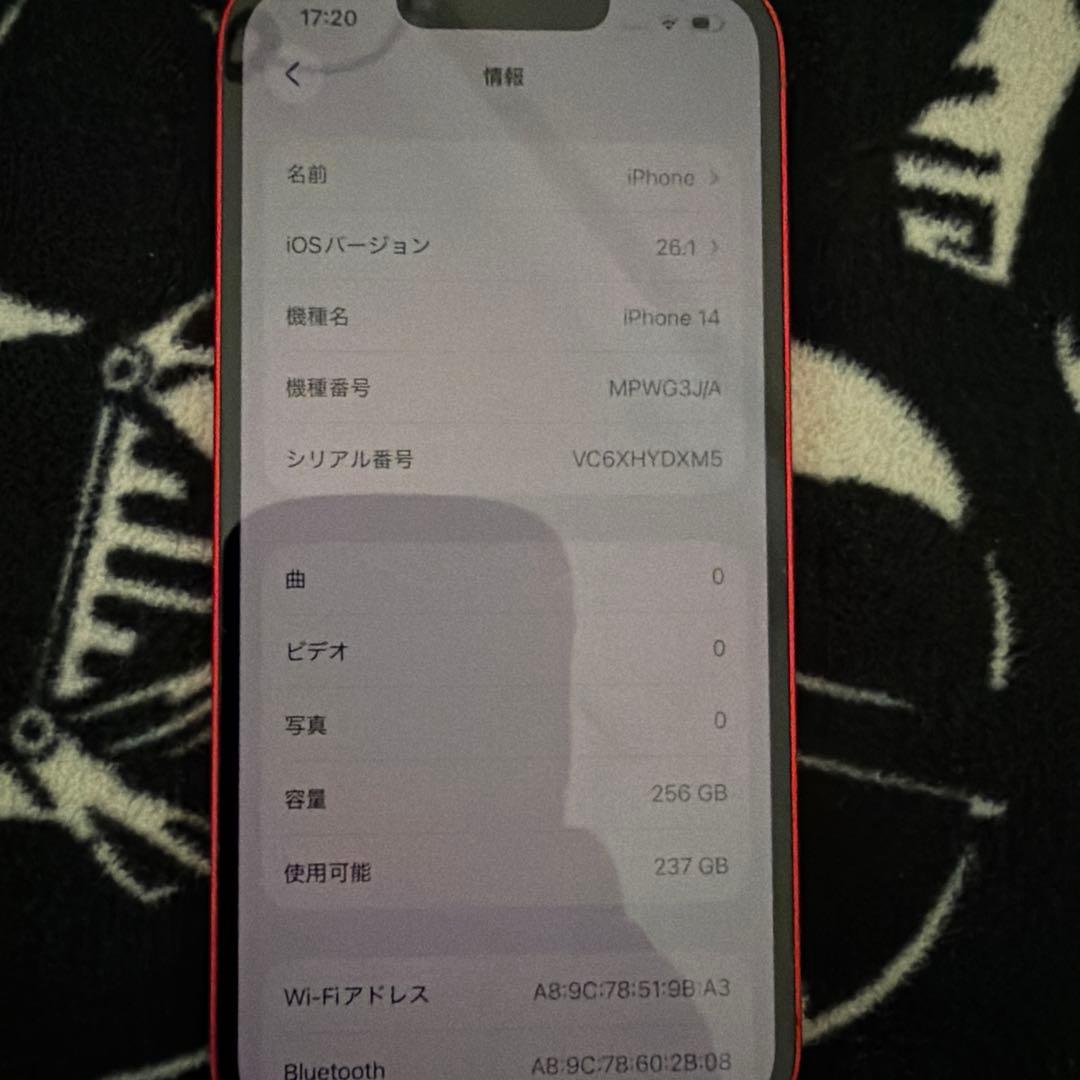 スマートフォン本体 iPhone14 productRED 256G