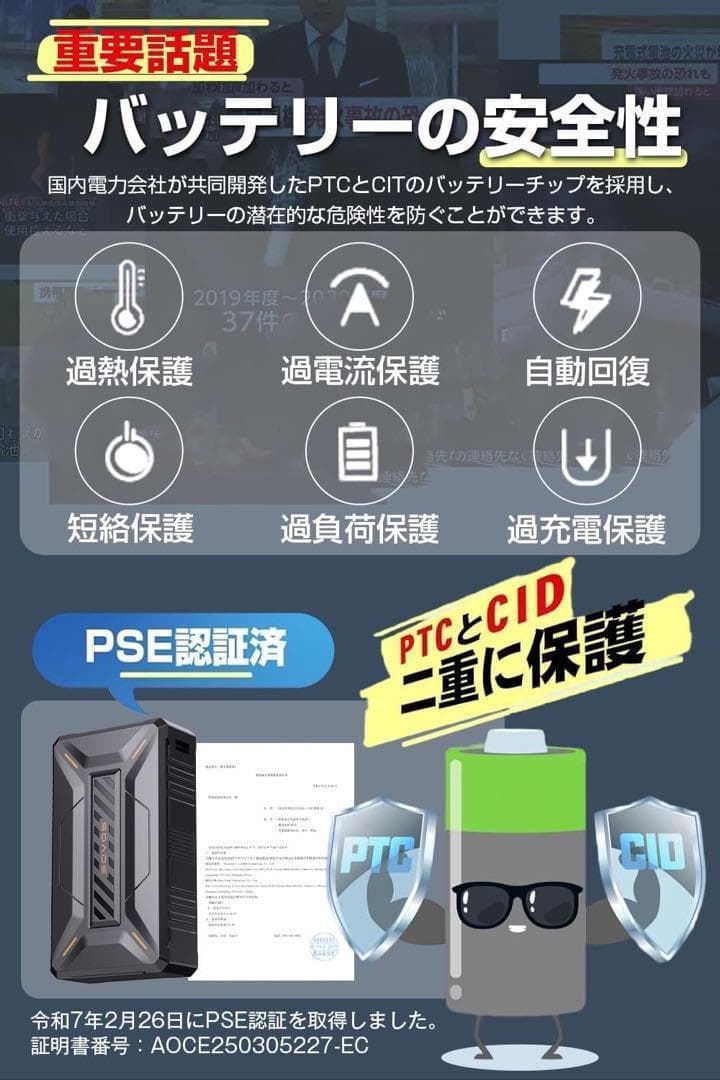 42V超高出力 40500mAh超強風 作業服用 最大25時間連続稼働 7段階