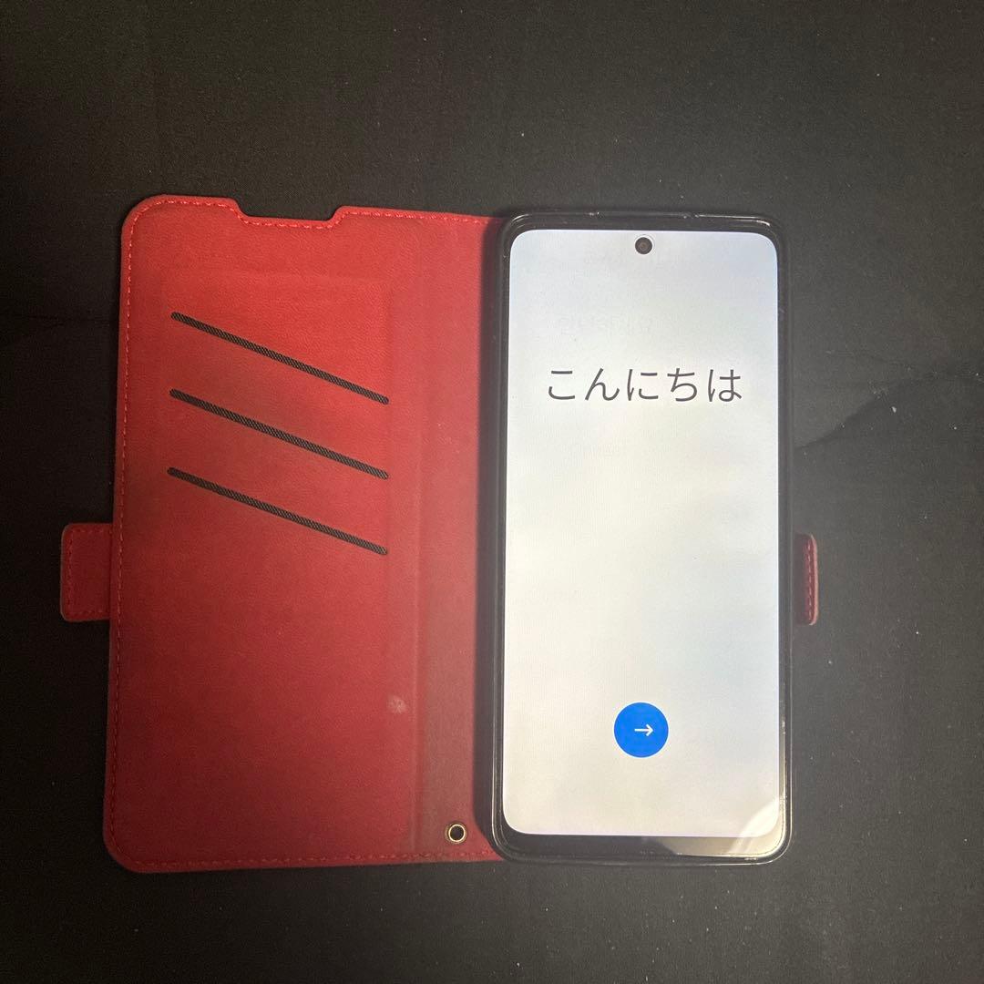 手帳型スマホケース レッド ブラック