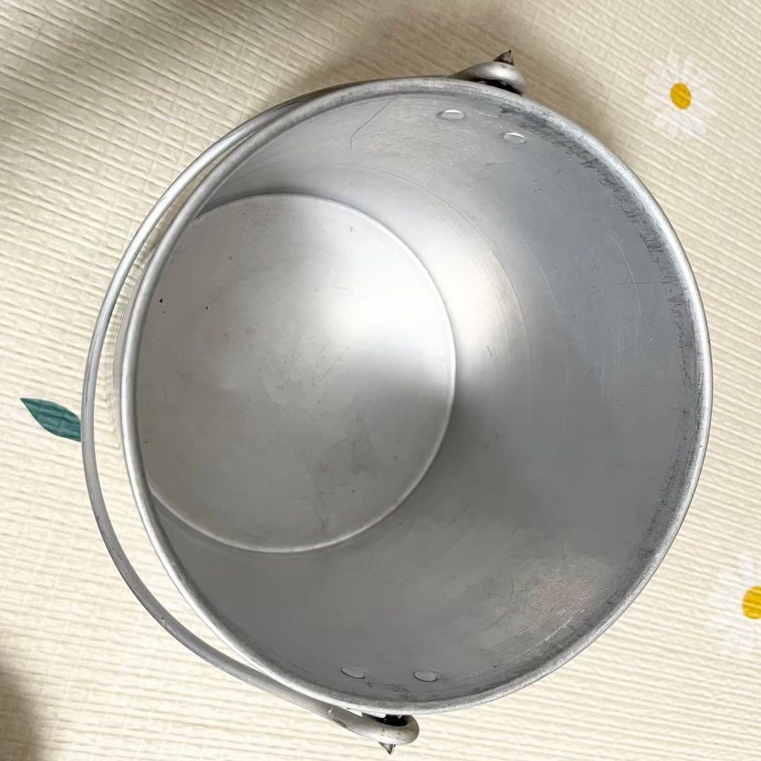 レトロ❤️アルミ缶アンティークバケツ蓋付き取手付き小物入れバスケット容器