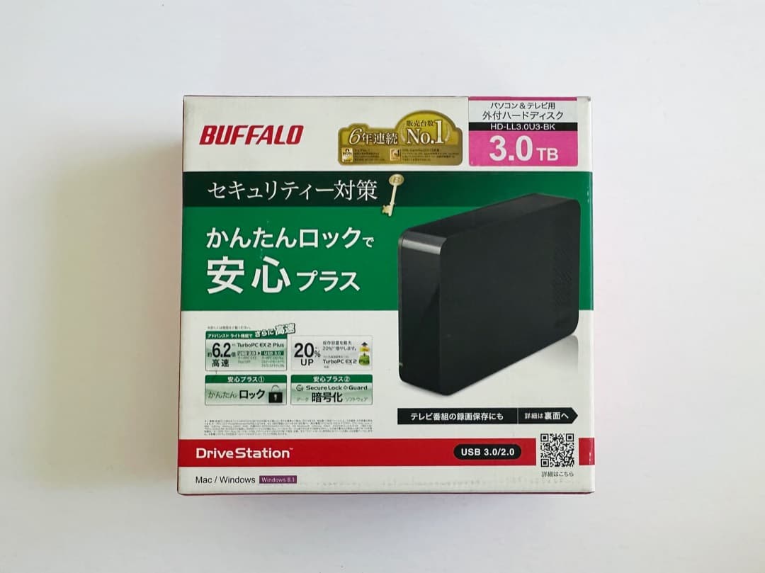 外付けハードディスク・ドライブ BUFFALO DriveStation 3.0TB USB 3.0