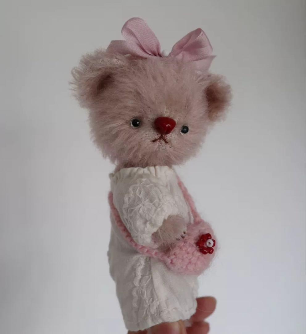 甘かわいい妹くまちゃん ぬいぐるみ テディベア 海外作家様 ハンドメイド