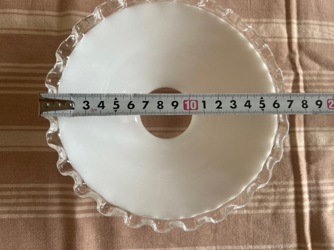 フランスアンティーク　Φ１８ｃｍ　ミルクガラス　シェード　ランプ　おうちカフェ