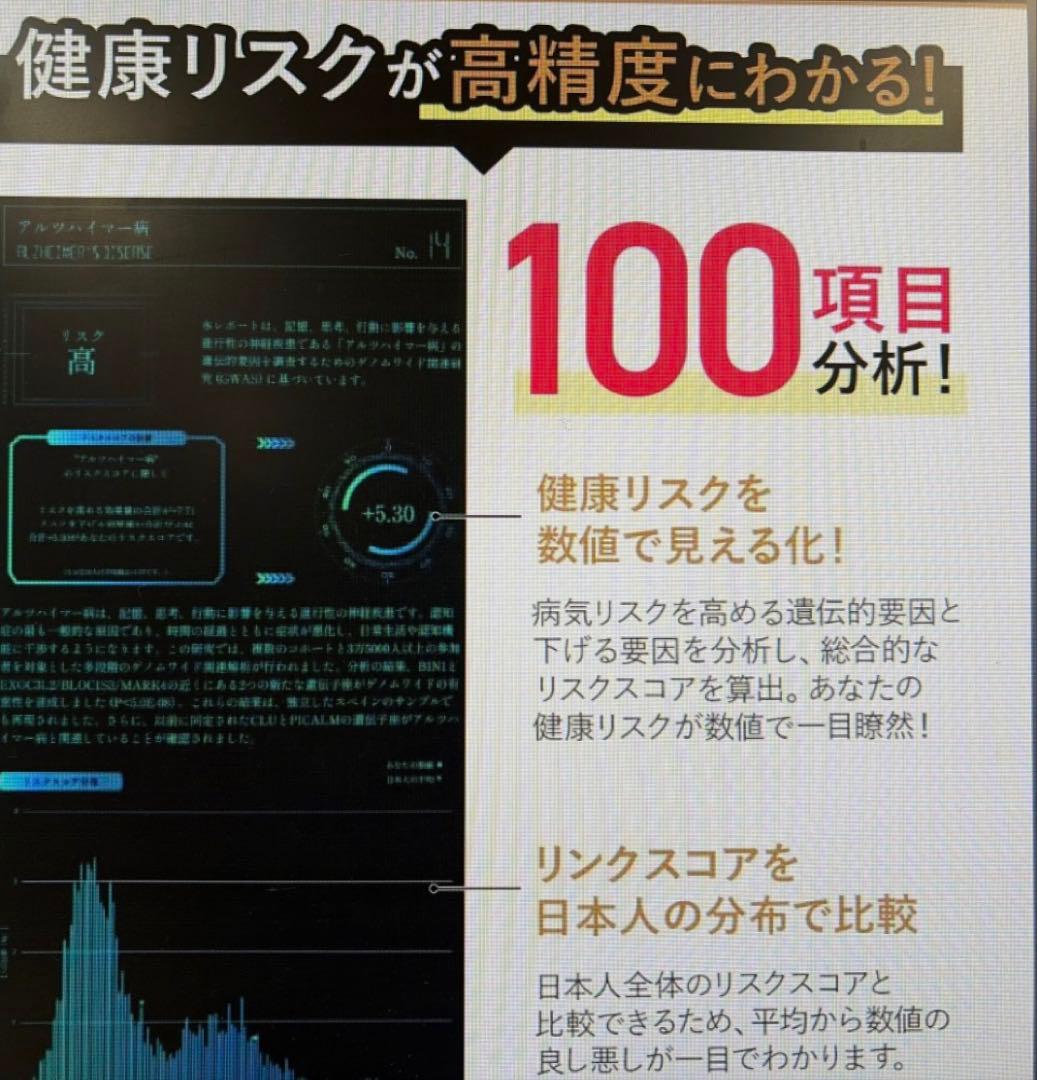 遺伝子検査　唾液で　先祖人種　ダイエット、疾病、性格他がわかる　質問はA I回答