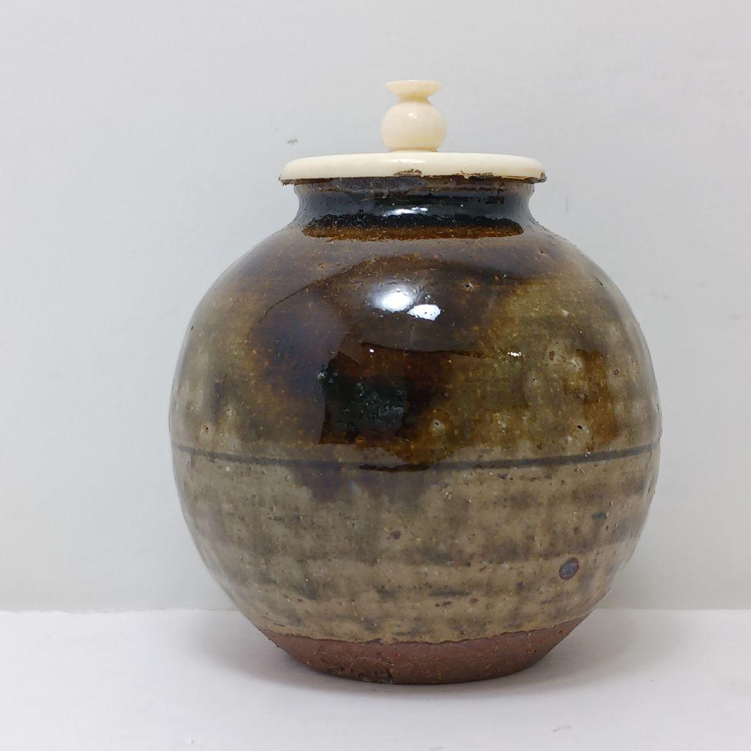Y2903-7 茶道具 丹波焼 市野陶勝作 丹波 茶入 共箱・仕覆　#13