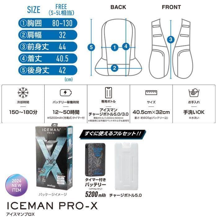 アイスマンPRO-X 　冷水循環の水冷ベスト