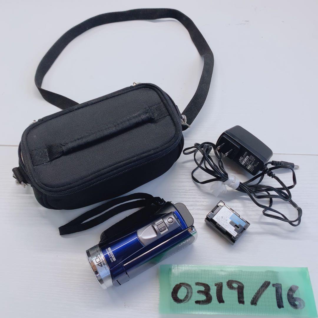 JVC ビデオカメラ GZ-E600-A エブリオ ブルー 動作OK