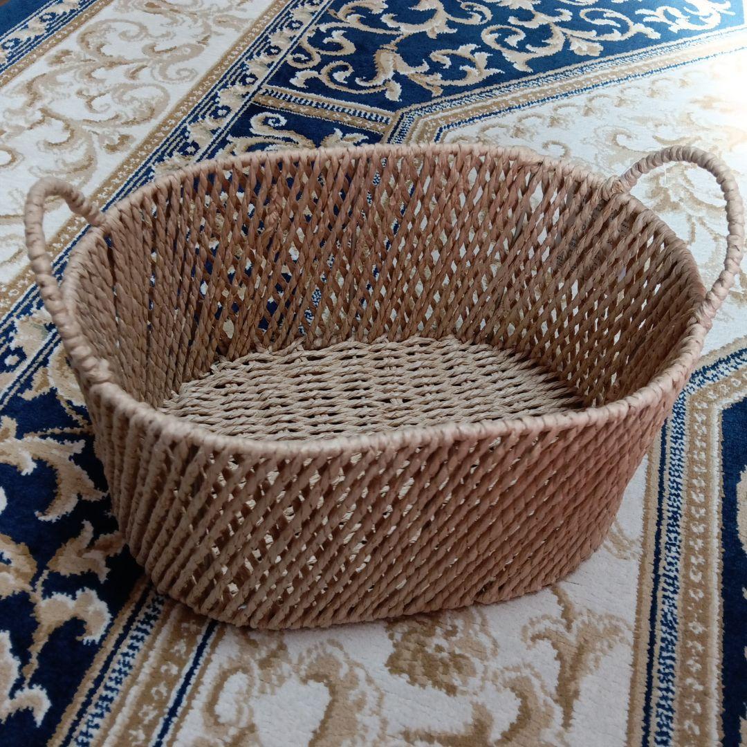 ハンドメイド♪大きめすずらんのブランケット　かご付き
